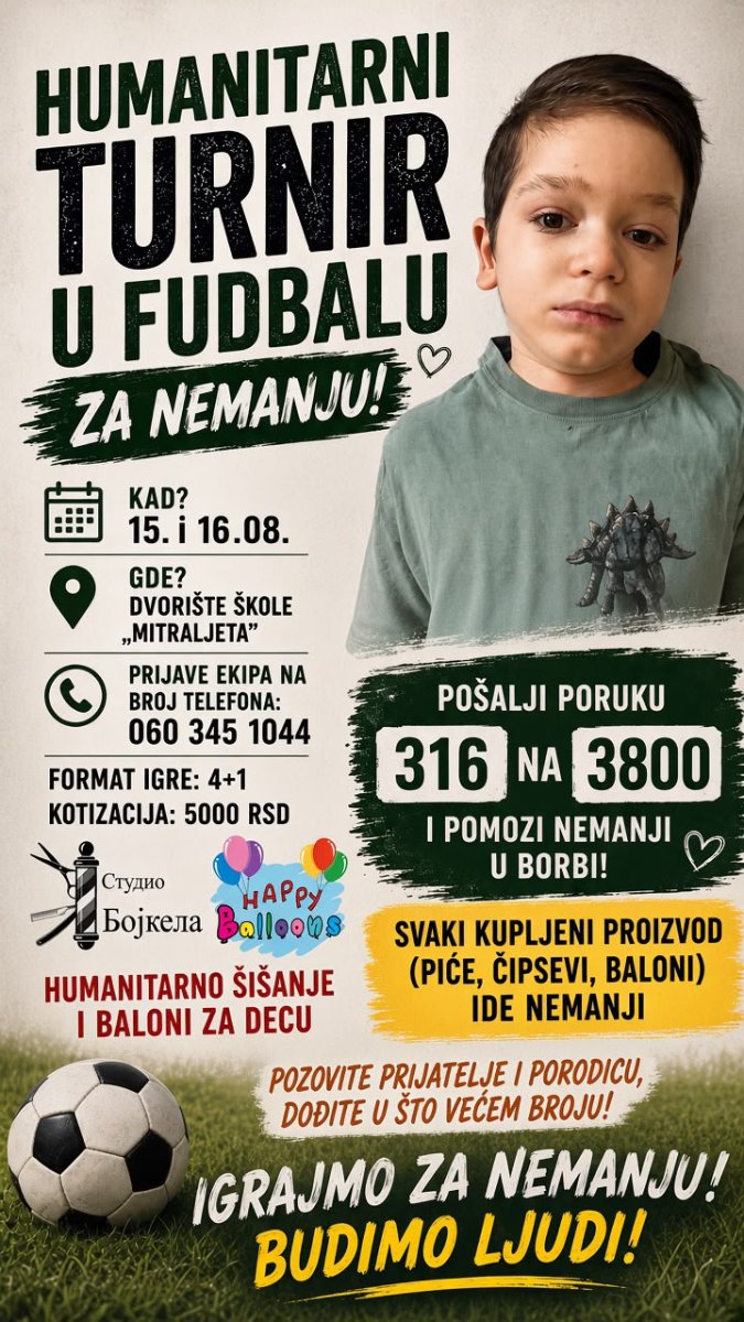 HUMANITARNI TURNIR ZA NEMANJU LJUTICA